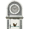 Grandfather Clock with 1 Drawer and Mirror Frame Silver BM269094