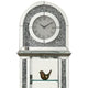 Grandfather Clock with 1 Drawer and Mirror Frame Silver BM269094