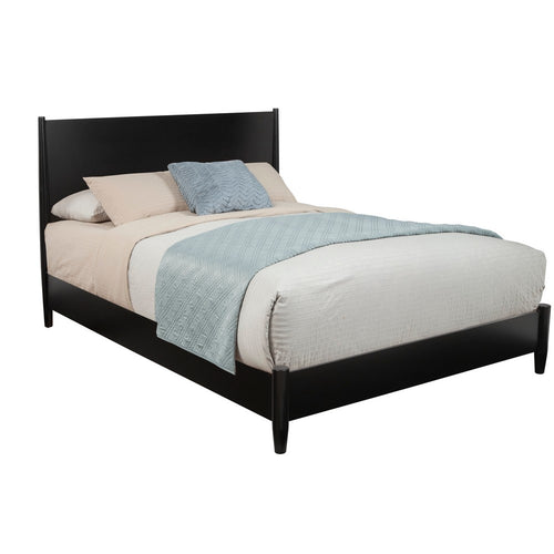 California King Platform Bed with Panel Headboard, Black