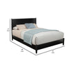 King Platform Bed with Panel Headboard, Black