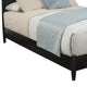 Full Platform Bed with Panel Headboard, Black