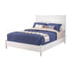 Queen Platform Bed with Panel Headboard, White