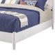Queen Platform Bed with Panel Headboard, White
