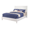 King Platform Bed with Panel Headboard, White
