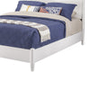 King Platform Bed with Panel Headboard, White