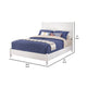 Full Platform Bed with Panel Headboard, White
