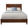 California King Platform Bed with Panel Headboard, Walnut Brown
