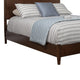 California King Platform Bed with Panel Headboard, Walnut Brown