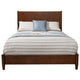 King Platform Bed with Panel Headboard, Walnut Brown