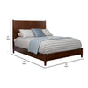 King Platform Bed with Panel Headboard, Walnut Brown