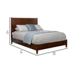 Full Platform Bed with Panel Headboard, Walnut Brown