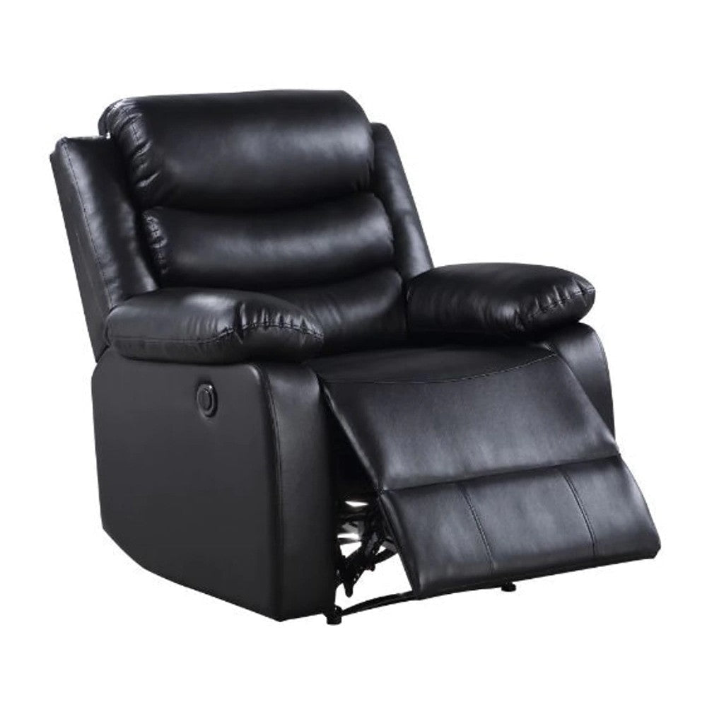 Power Recliner with Pocket Coil Seating and Pillow Top Arms Black BM269194