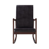 Rocking Chair with Leatherette Seating and Wooden Frame Black BM269201