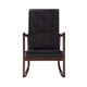 Rocking Chair with Leatherette Seating and Wooden Frame Black BM269201