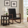 Rocking Chair with Leatherette Seating and Wooden Frame, Black