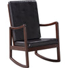 Rocking Chair with Leatherette Seating and Wooden Frame, Black