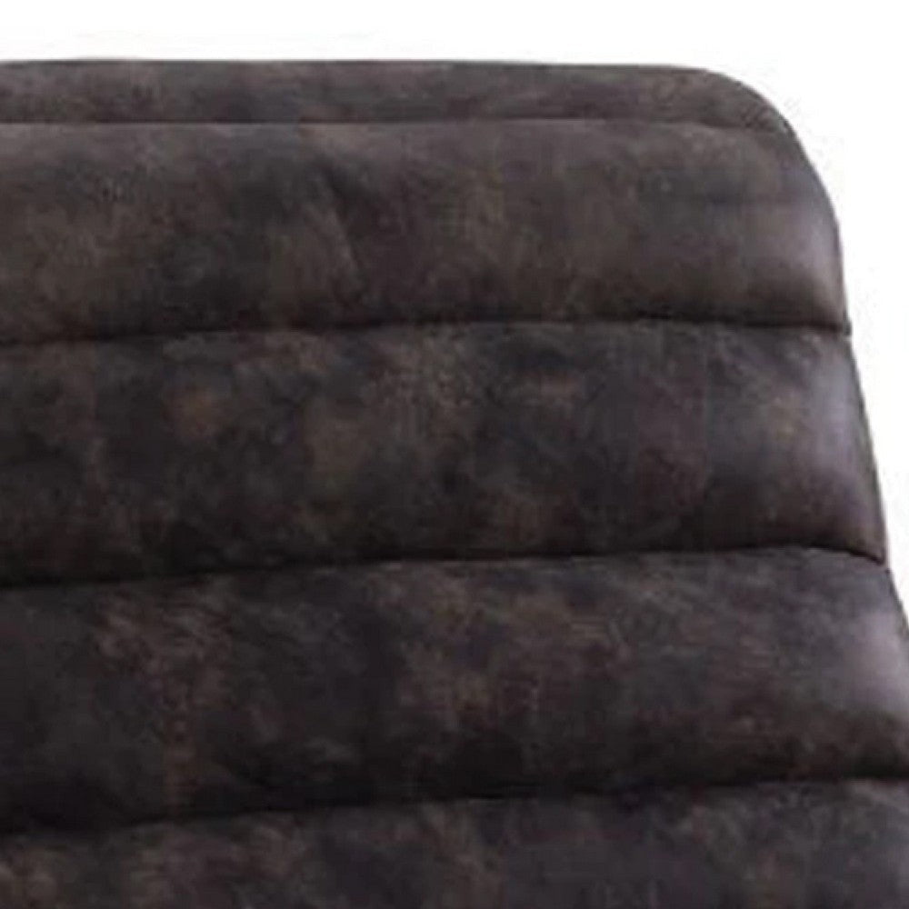 Power Recliner with Leather Upholstery and Vertical Tufting Gray BM269203