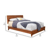 Queen Platform Bed with Sleigh Panel Headboard, Brown