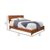 California King Platform Bed with Sleigh Panel Headboard, Brown