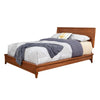 King Platform Bed with Sleigh Panel Headboard, Brown