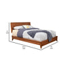 King Platform Bed with Sleigh Panel Headboard, Brown