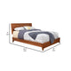 King Platform Bed with Sleigh Panel Headboard, Brown