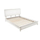 Queen Platform Bed with Sleigh Panel Headboard, Off White