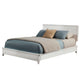 Queen Platform Bed with Sleigh Panel Headboard, Off White