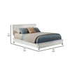Queen Platform Bed with Sleigh Panel Headboard, Off White