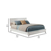 California King Platform Bed with Sleigh Panel Headboard, Off White