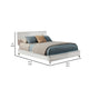 California King Platform Bed with Sleigh Panel Headboard, Off White