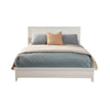 King Platform Bed with Sleigh Panel Headboard, Off White