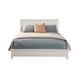 King Platform Bed with Sleigh Panel Headboard, Off White