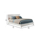King Platform Bed with Sleigh Panel Headboard, Off White