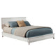 King Platform Bed with Sleigh Panel Headboard, Off White
