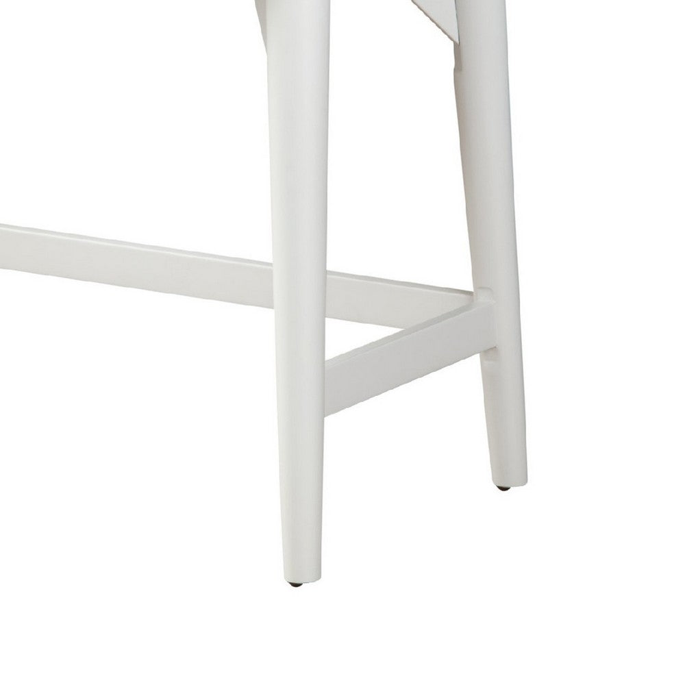 Writing Desk with 2 Drawers and Wooden Frame, White