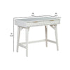 Writing Desk with 2 Drawers and Wooden Frame, White
