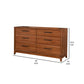 Dresser with 6 Drawers and Wooden Frame Brown By Casagear Home BM269322