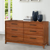 Dresser with 6 Drawers and Wooden Frame Brown By Casagear Home BM269322