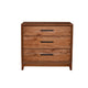 Chest with 3 Drawers and Wooden Frame, Brown