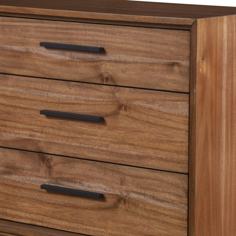 Chest with 3 Drawers and Wooden Frame, Brown