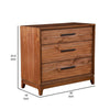 Chest with 3 Drawers and Wooden Frame, Brown