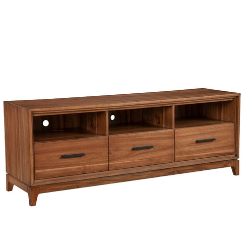 TV Console with 3 Drawers and 3 Compartments, Brown