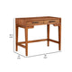 Writing Desk with 2 Drawers and Wooden Frame, Brown
