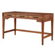 Writing Desk with 3 Drawers and Wooden Frame, Brown