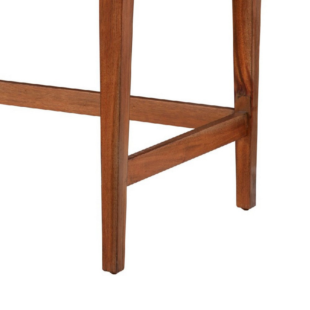 Writing Desk with 3 Drawers and Wooden Frame, Brown