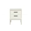 Nightstand with 2 Drawers and Wooden Frame, Off White