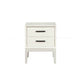 Nightstand with 2 Drawers and Wooden Frame, Off White