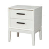 Nightstand with 2 Drawers and Wooden Frame, Off White