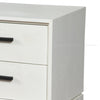 Nightstand with 2 Drawers and Wooden Frame, Off White
